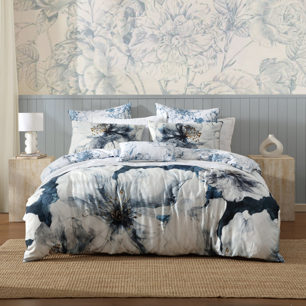 Logan & Mason Belle Quilt Cover Set Steel