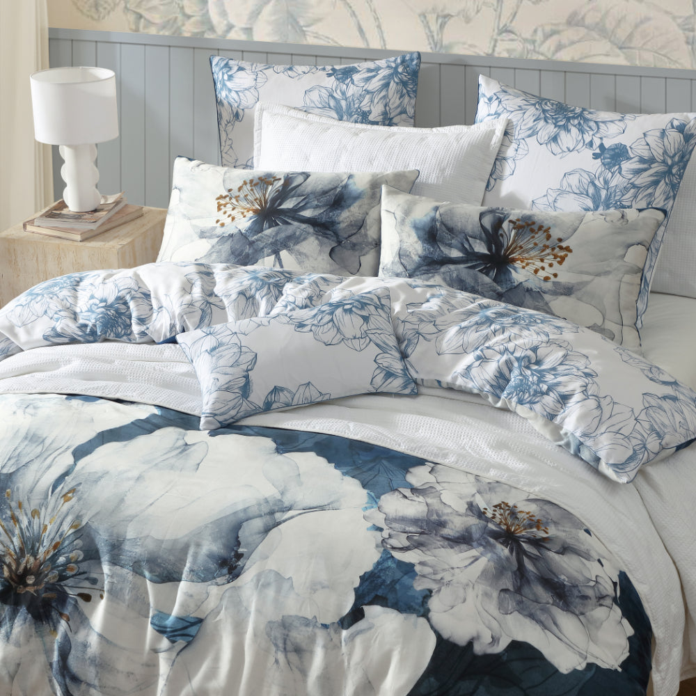 Logan & Mason Belle Quilt Cover Set Steel