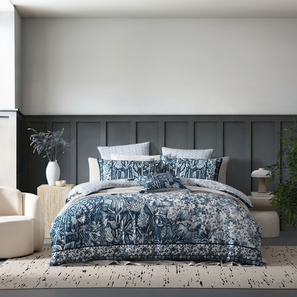 Logan & Mason Chloris Ink Quilt Cover Set