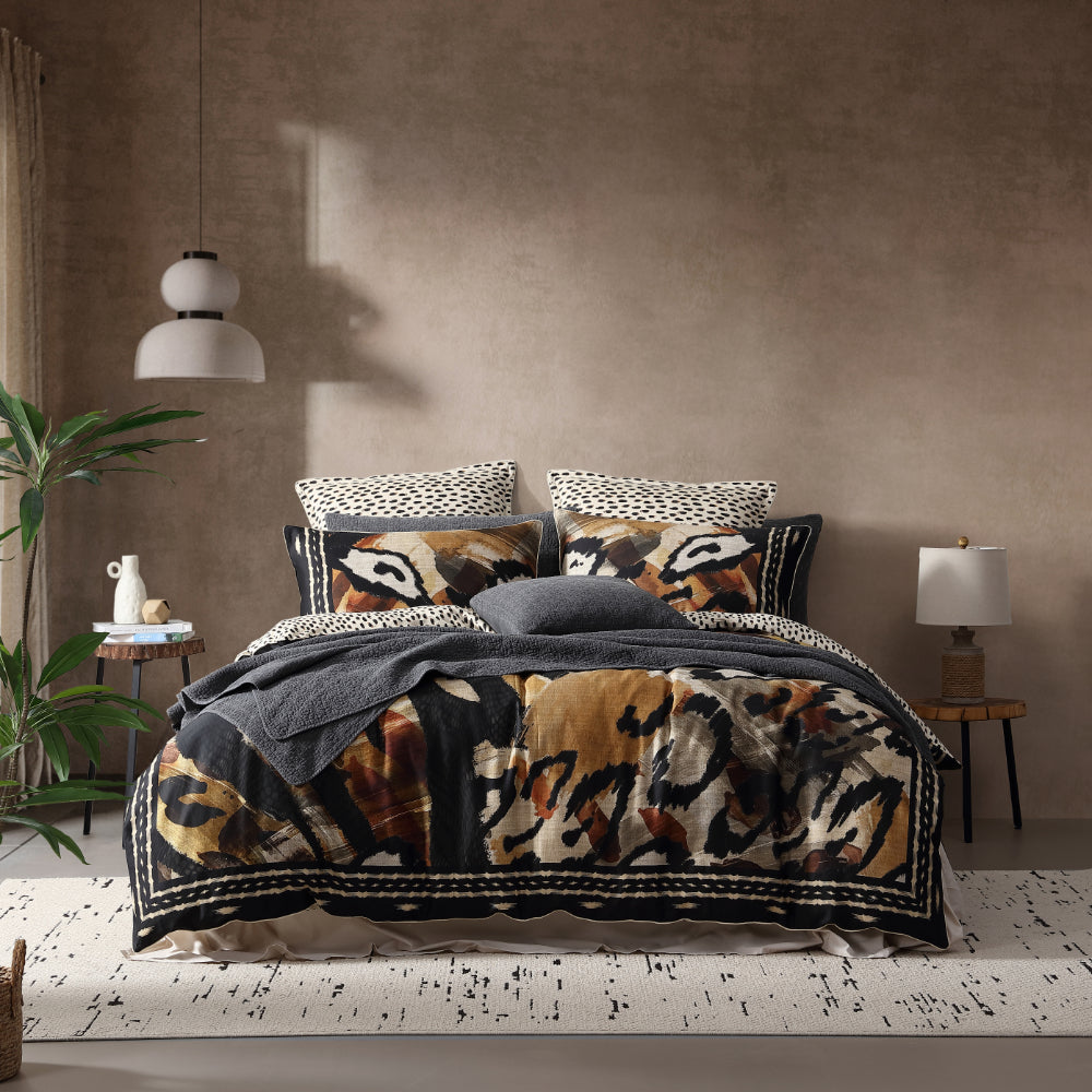 Logan & Mason Kasi Quilt Cover Set Linen