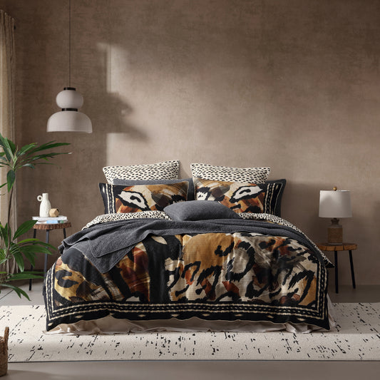 Logan & Mason Kasi Quilt Cover Set Linen