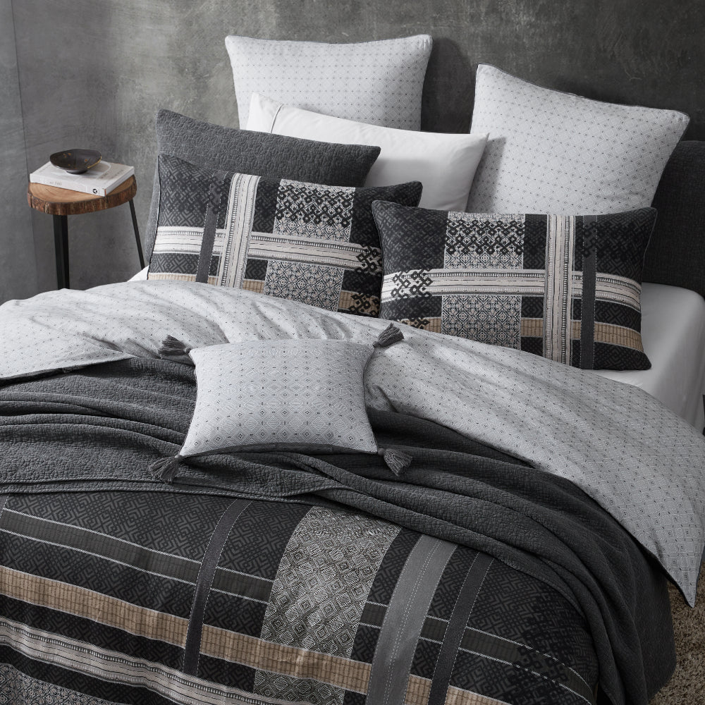 Logan & Mason Kori Quilt Cover Set Charcoal