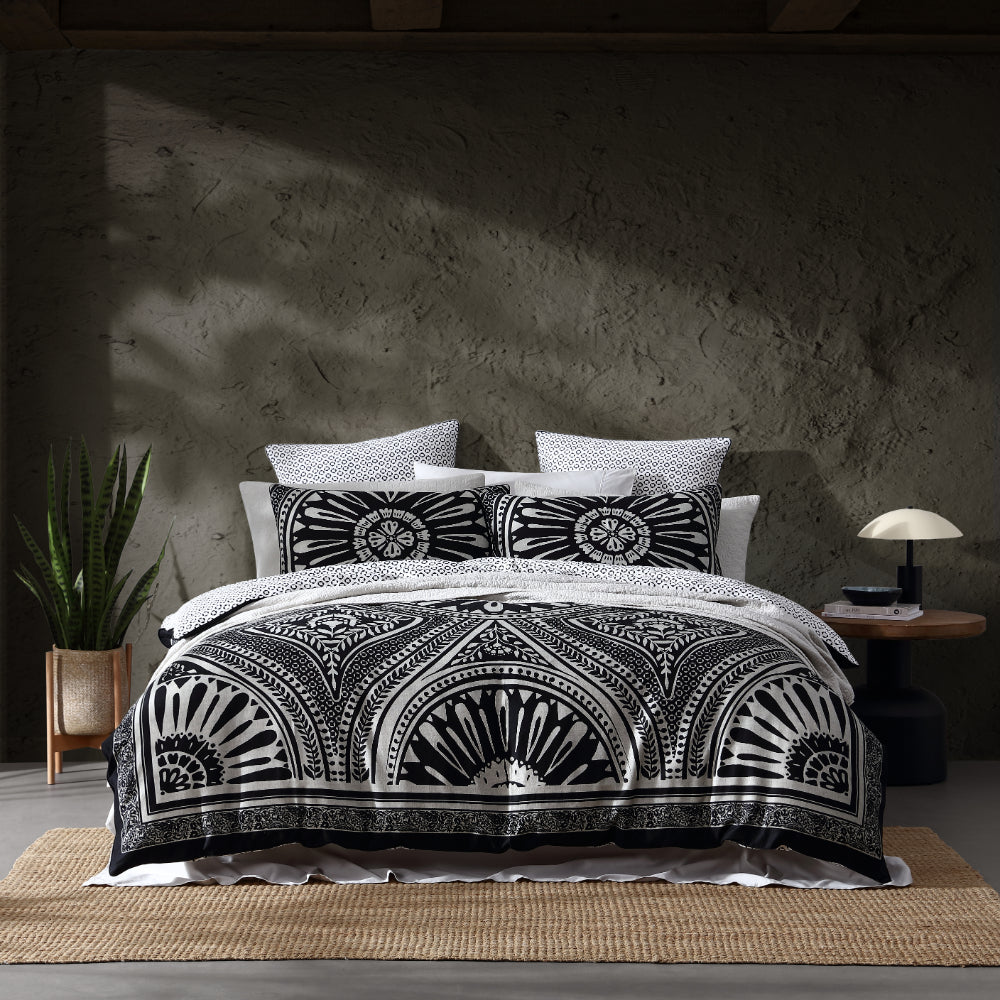 Logan & Mason Noir Nights Quilt Cover Set Black