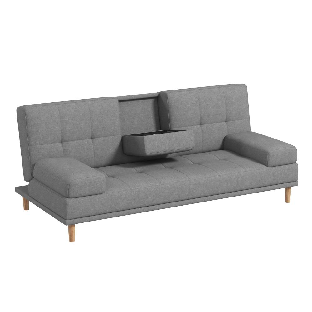 Casa Decor Mendoza Grey 2 In 1 Sofa With Drink Holder - House