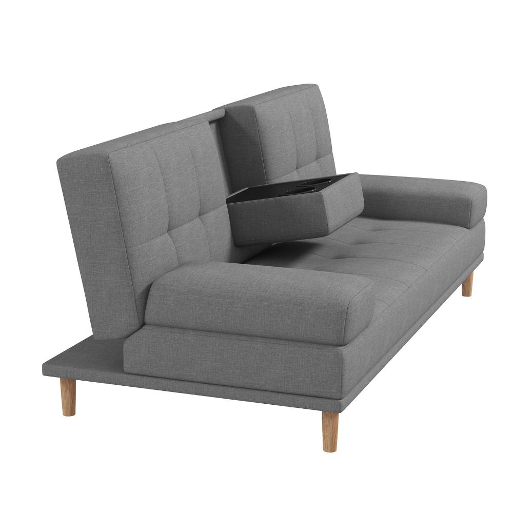 Casa Decor Mendoza Grey 2 In 1 Sofa with Drink Holder