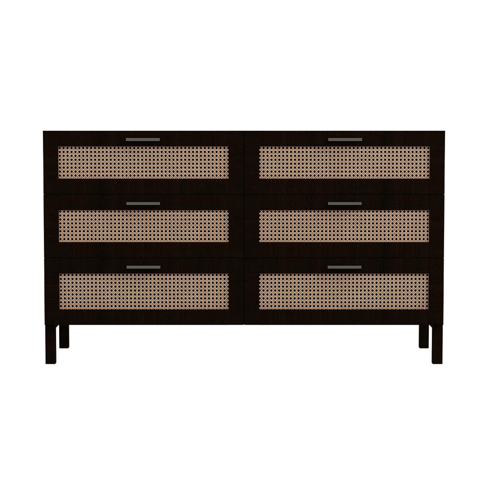 Casa Decor Tulum Black Rattan Chest Of Drawers - House