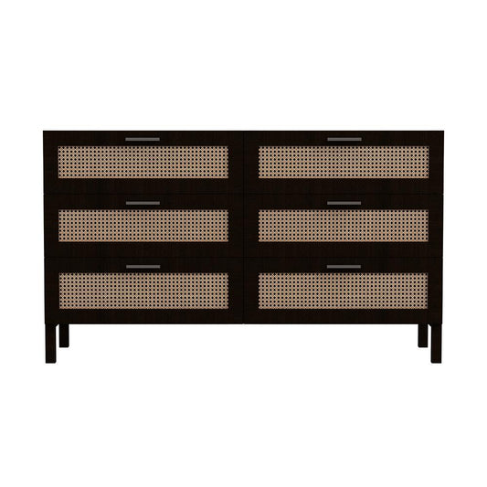 Casa Decor Tulum Black Rattan Chest Of Drawers - House