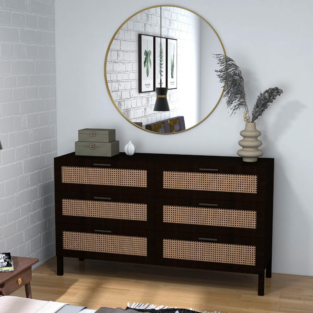 Casa Decor Tulum Black Rattan Chest Of Drawers