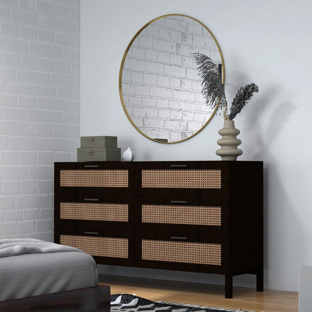 Casa Decor Tulum Black Rattan Chest Of Drawers