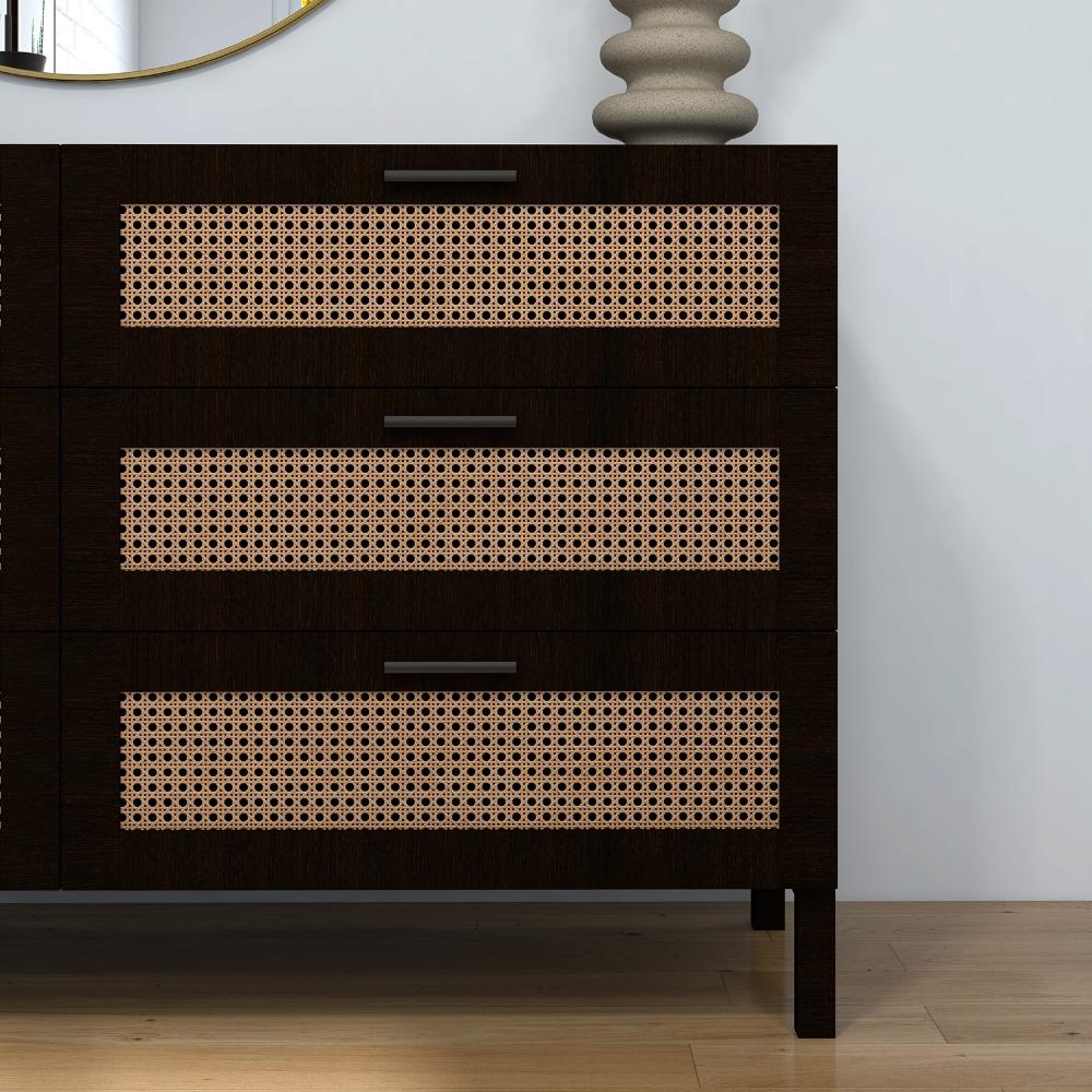 Casa Decor Tulum Black Rattan Chest Of Drawers