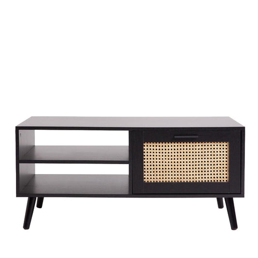 Casa Decor Santiago Rattan Coffee Table Black - House