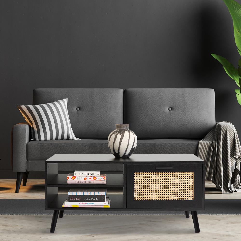Casa Decor Tulum Black Rattan Coffee Table