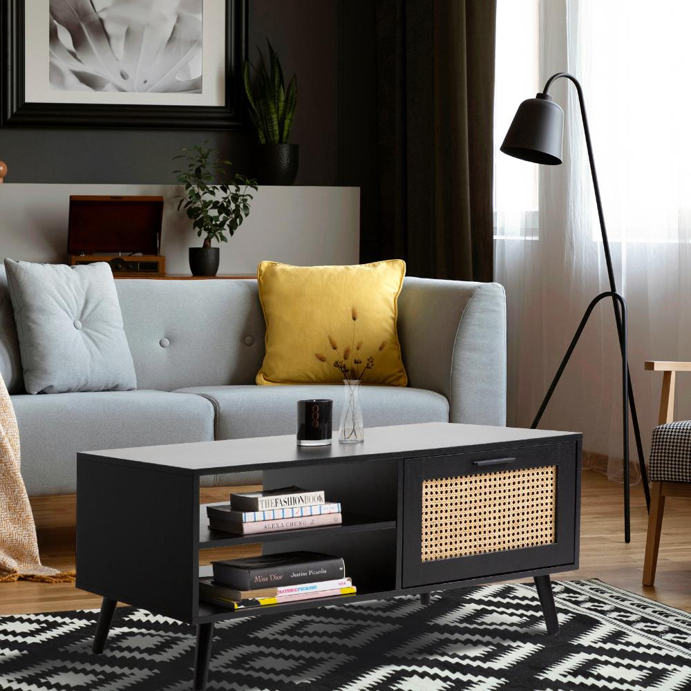 Casa Decor Tulum Black Rattan Coffee Table
