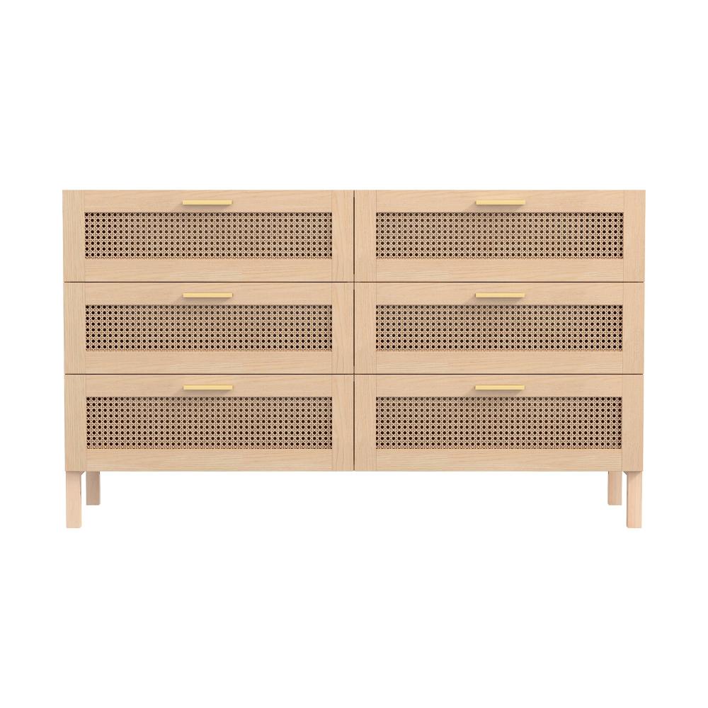 Casa Decor Santiago Rattan Chest Of Drawers Oak - House