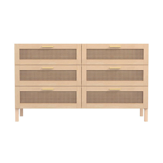 Casa Decor Santiago Rattan Chest Of Drawers Oak - House