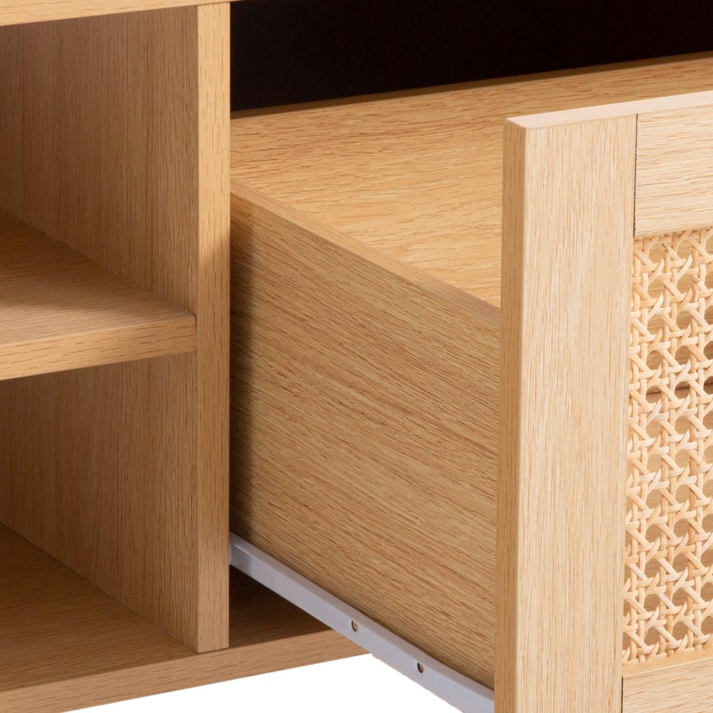 Casa Decor Santiago Oak Rattan Coffee Table