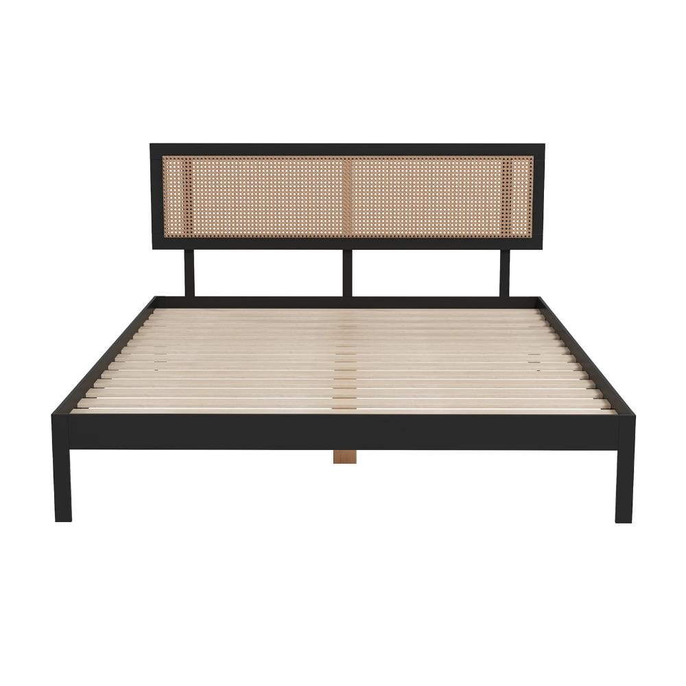 Casa Decor Tulum Rattan Bed Head With Solid Wooden Frame King