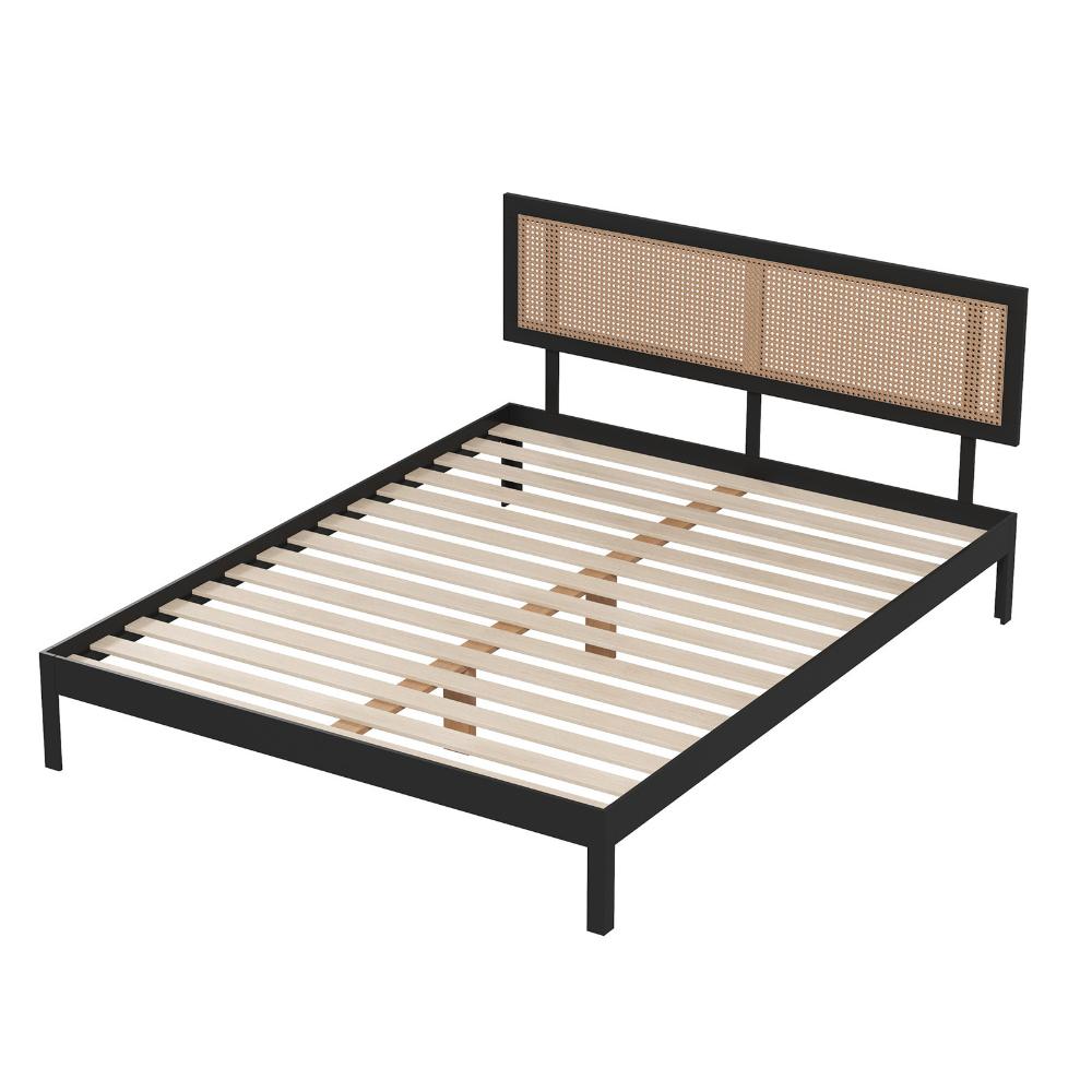 Casa Decor Tulum Rattan Bed Head With Solid Wooden Frame King
