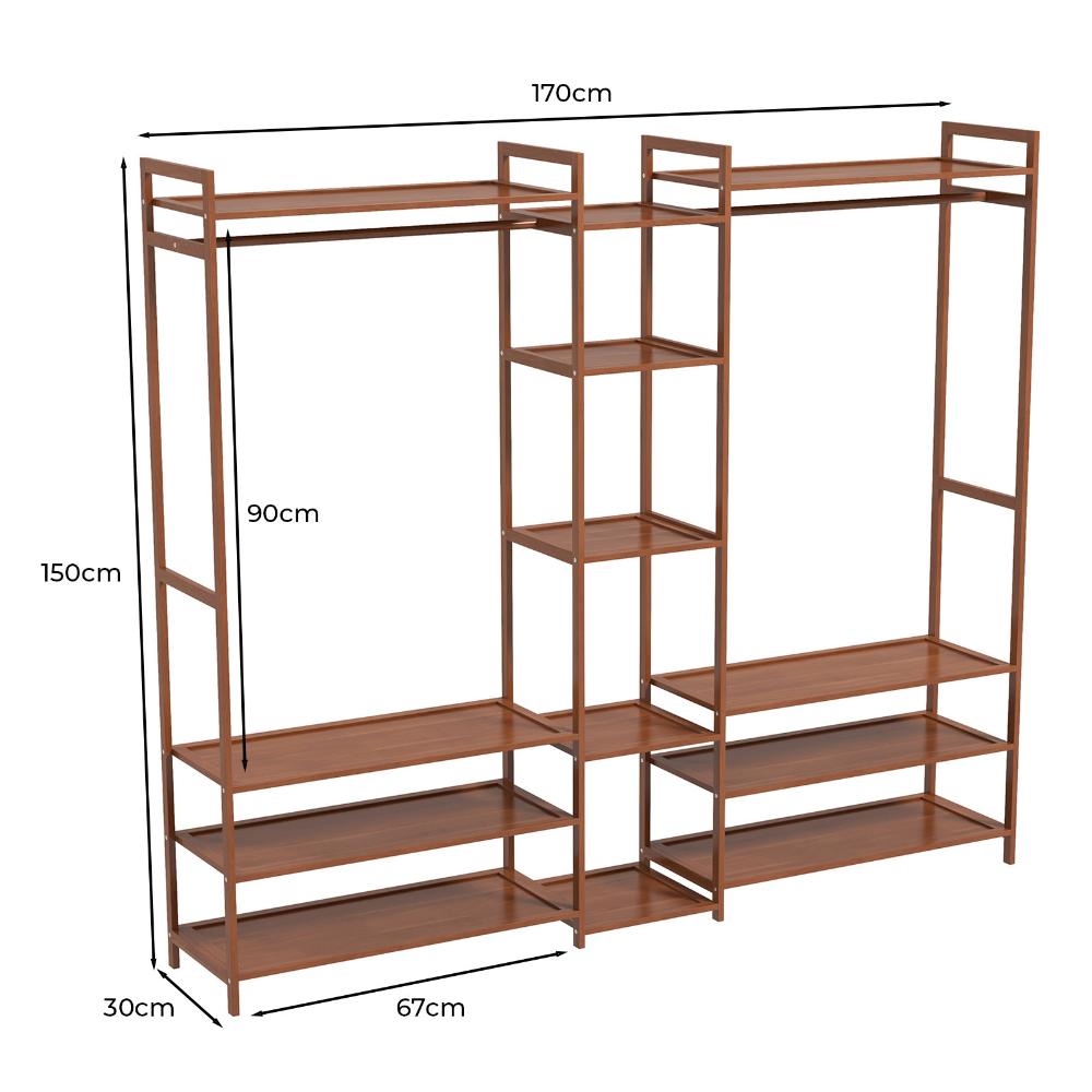 Milano Decor Multifunctional Bamboo Clothes Rack Brown
