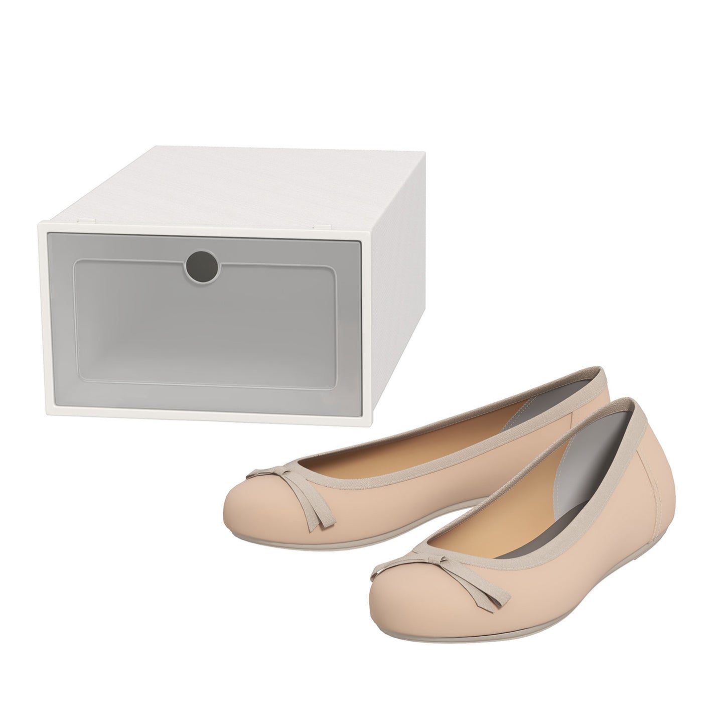 Casa Decor 12 Piece Stackable Transparent Shoe Organiser Set White