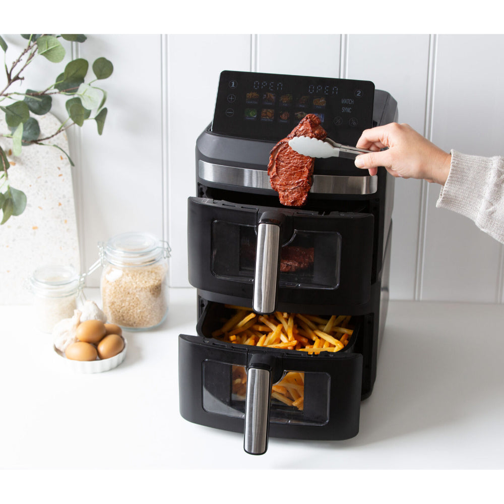 Healthy Choice Dual Zone Double Stack Air Fryer With Foldable Top Display 13L 2300W