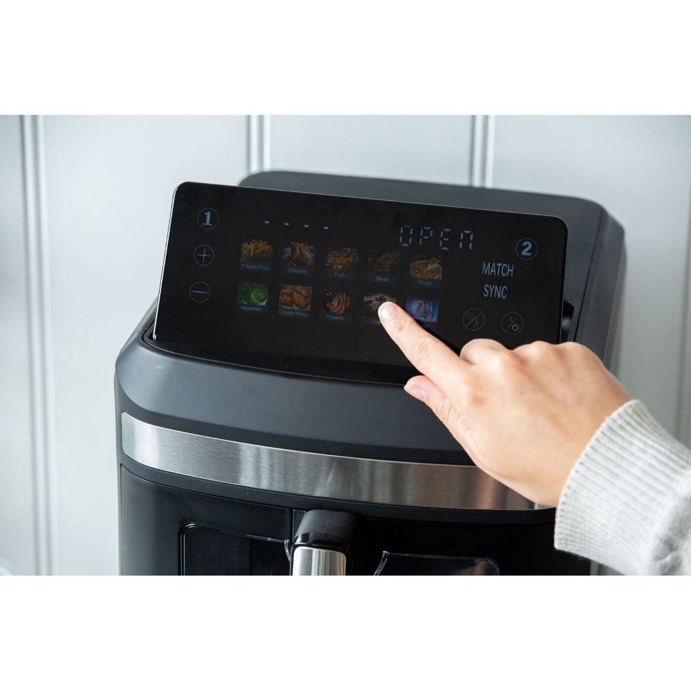 Healthy Choice Dual Zone Double Stack Air Fryer With Foldable Top Display 13L 2300W