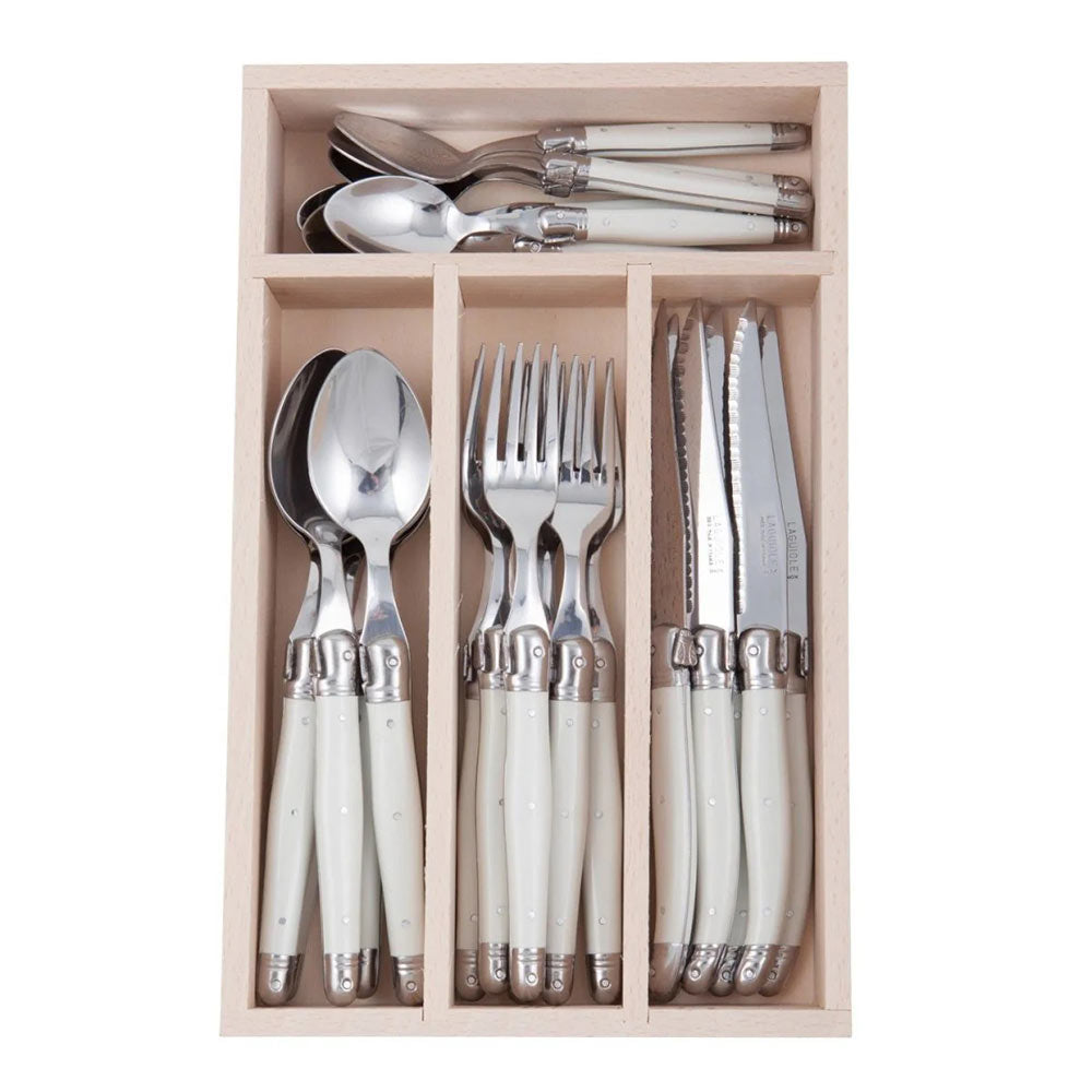 Andre Verdier Debutant 24 Piece Cutlery Set White - House