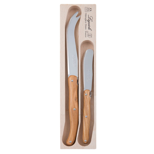 Andre Verdier Debutant 2 Piece Cheese Knife Set Olive Wood