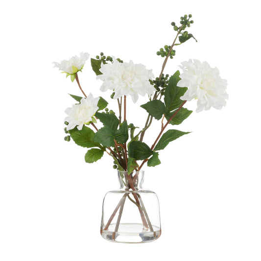 Rogue Dahlia Dewberry Mix-Clear Glass Vase