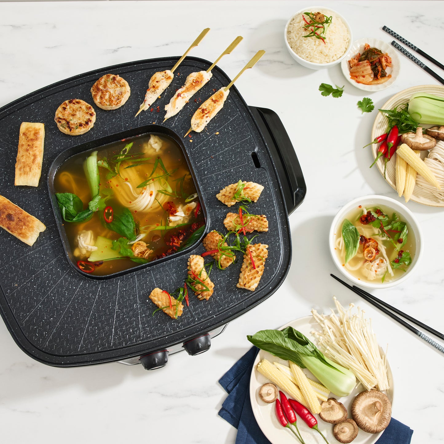 Davis & Waddell 2 In 1 Electric Steamboat Hotpot & Grill