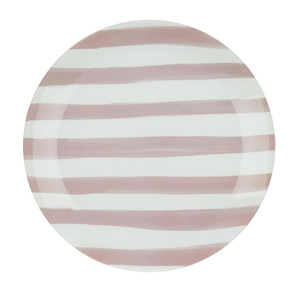 Emporium Lulu Glass Stripe Plate Purple at House