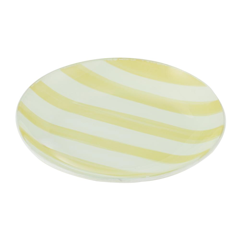 Emporium Lulu Glass Stripe Plate Yellow at House