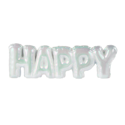Emporium Happy Balloon Sculpture white iridescent at House