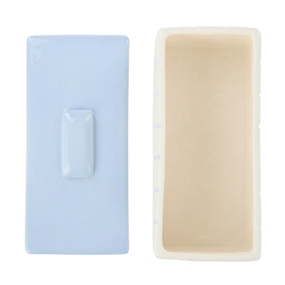 Emporium Lulu Collection Ceramic Box Blue Grid at House