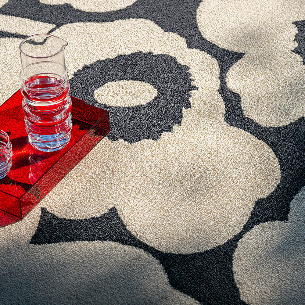 Marimekko Unikko Outdoor Rug Charcoal White