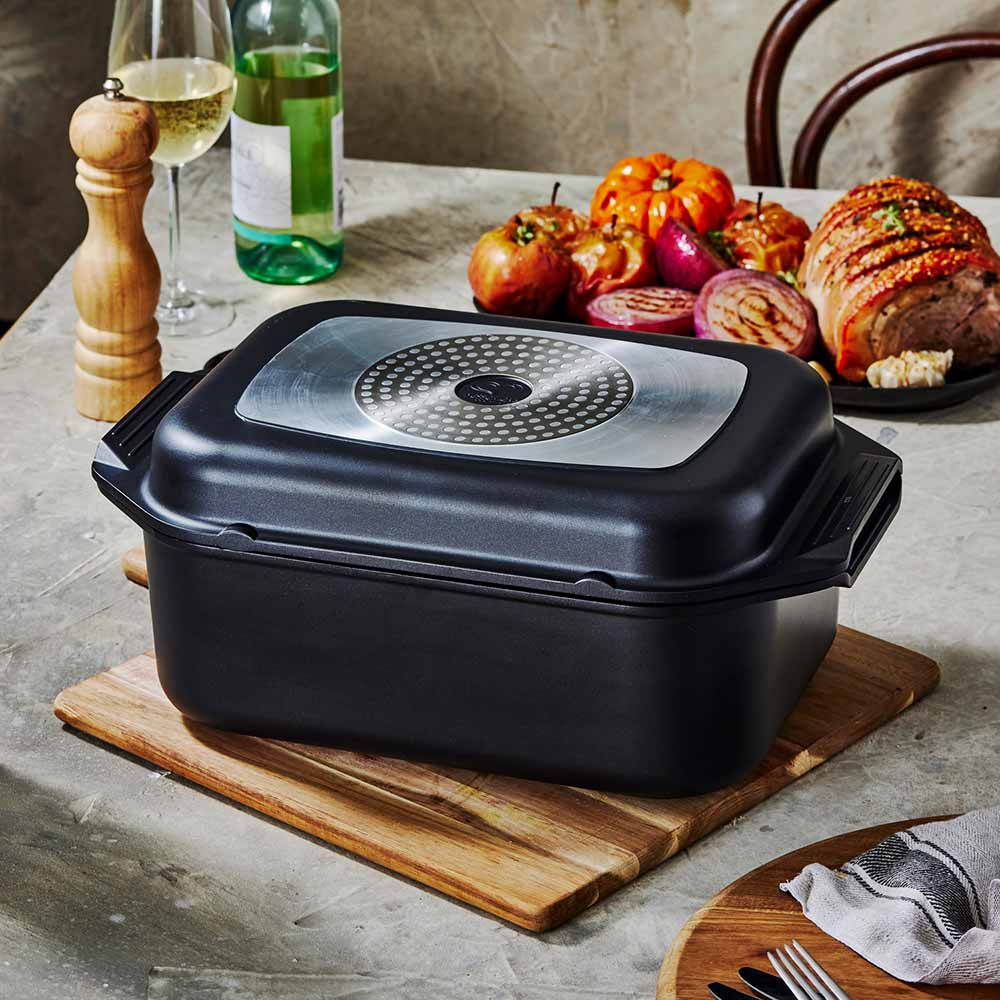 Bessemer Non Stick Roaster & Grill 34cm Black