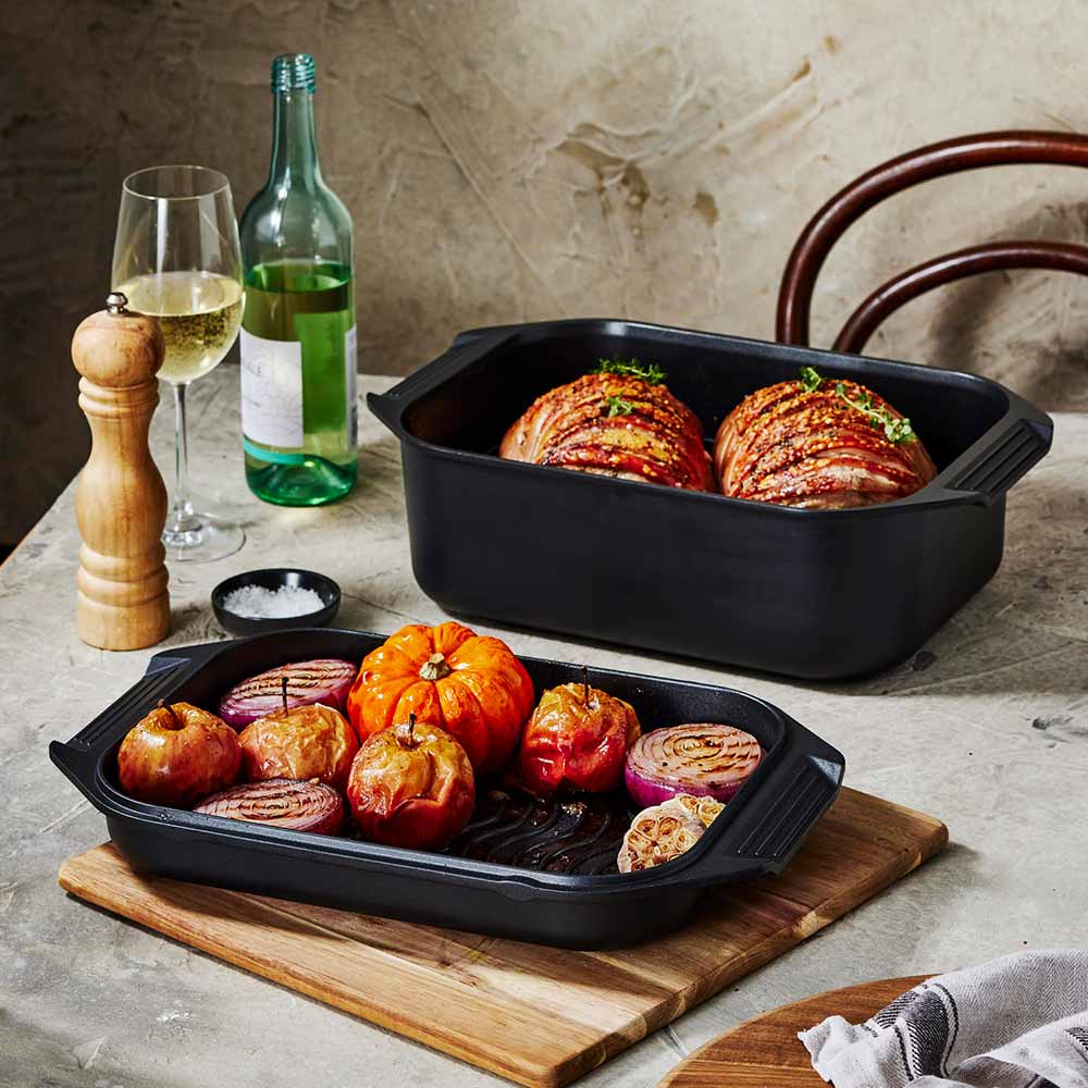 Bessemer Non Stick Roaster & Grill 34cm Black