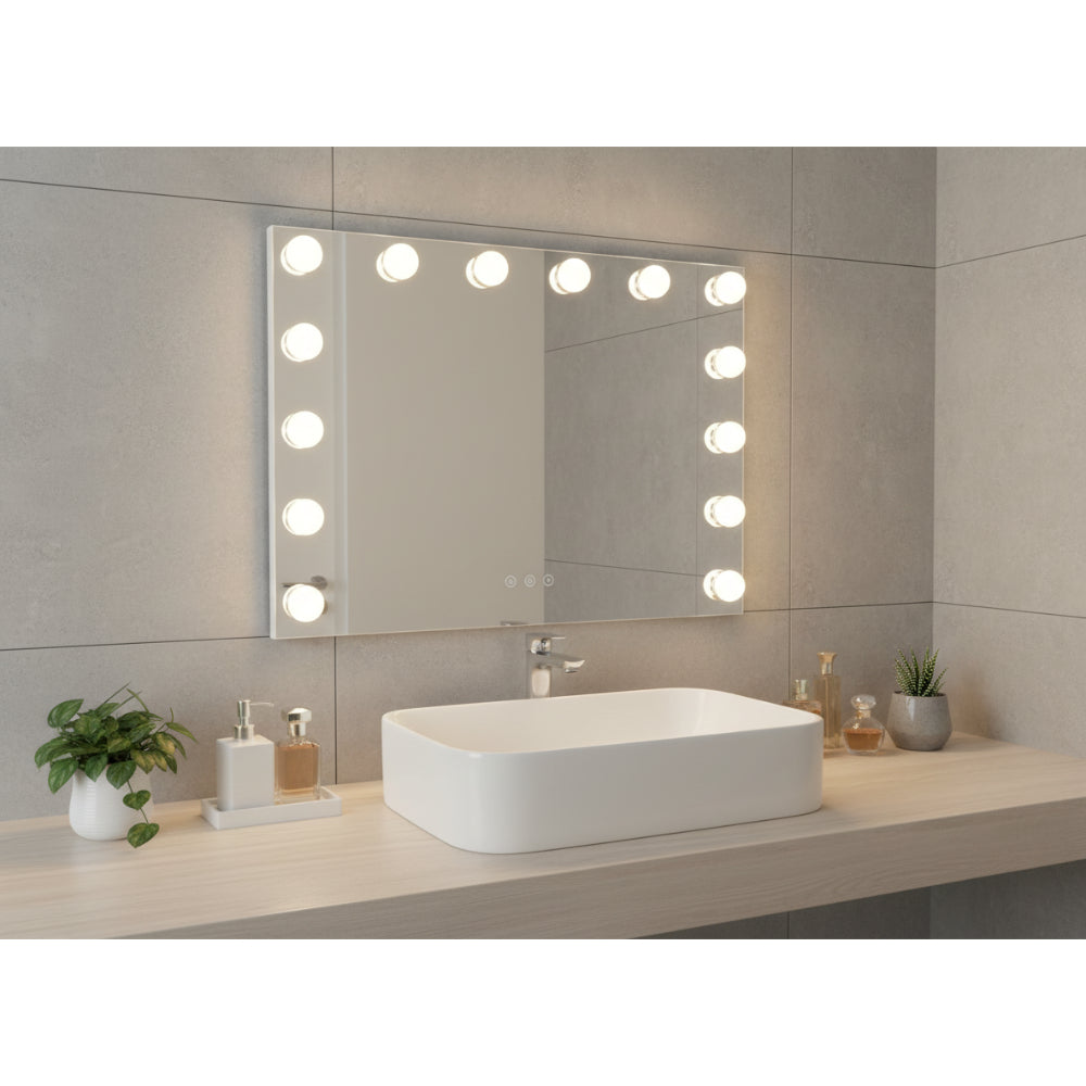 Lenoxx LED Beauty Mirror With 14 Bulbs White 50 x 42cm