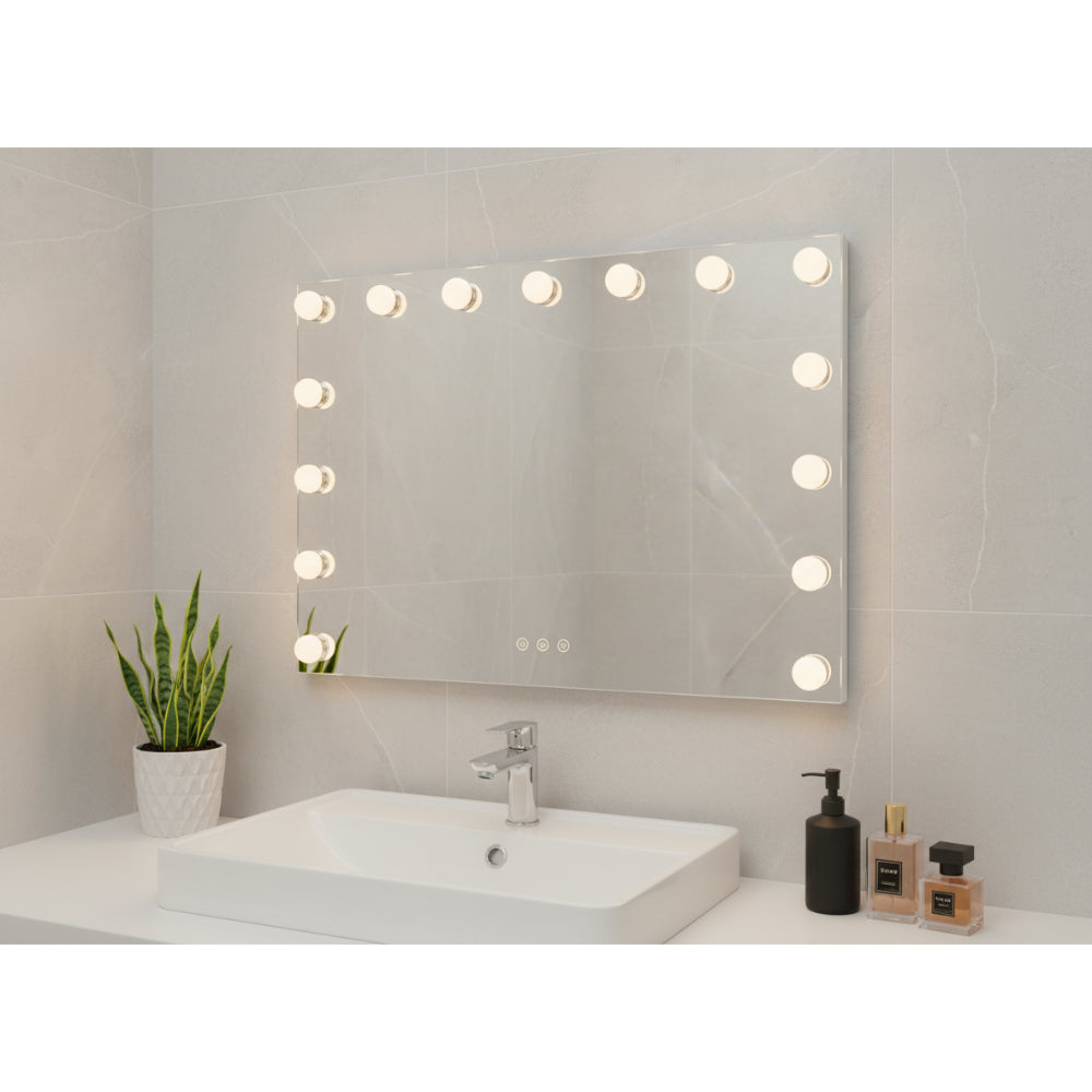 Lenoxx LED Beauty Mirror With 15 Bulbs White 58 x 48cm
