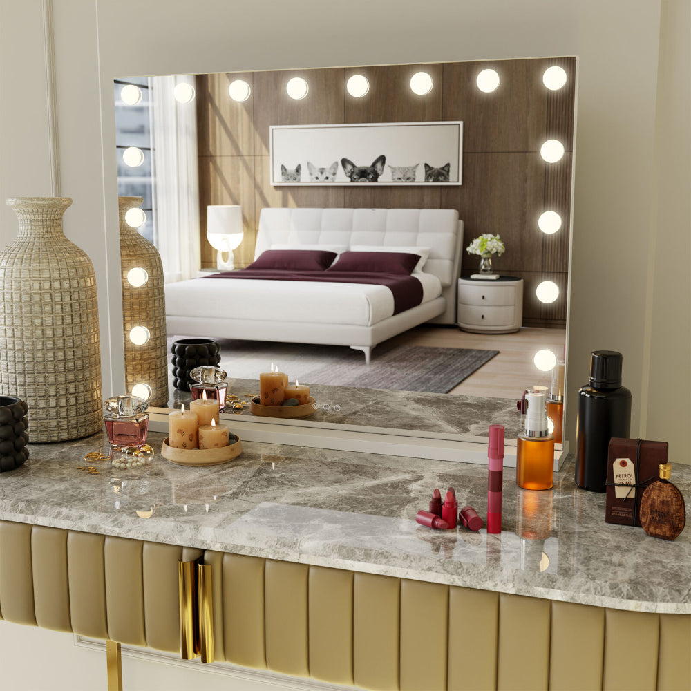 Lenoxx LED Beauty Mirror With 18 Bulbs White 80 x 62cm