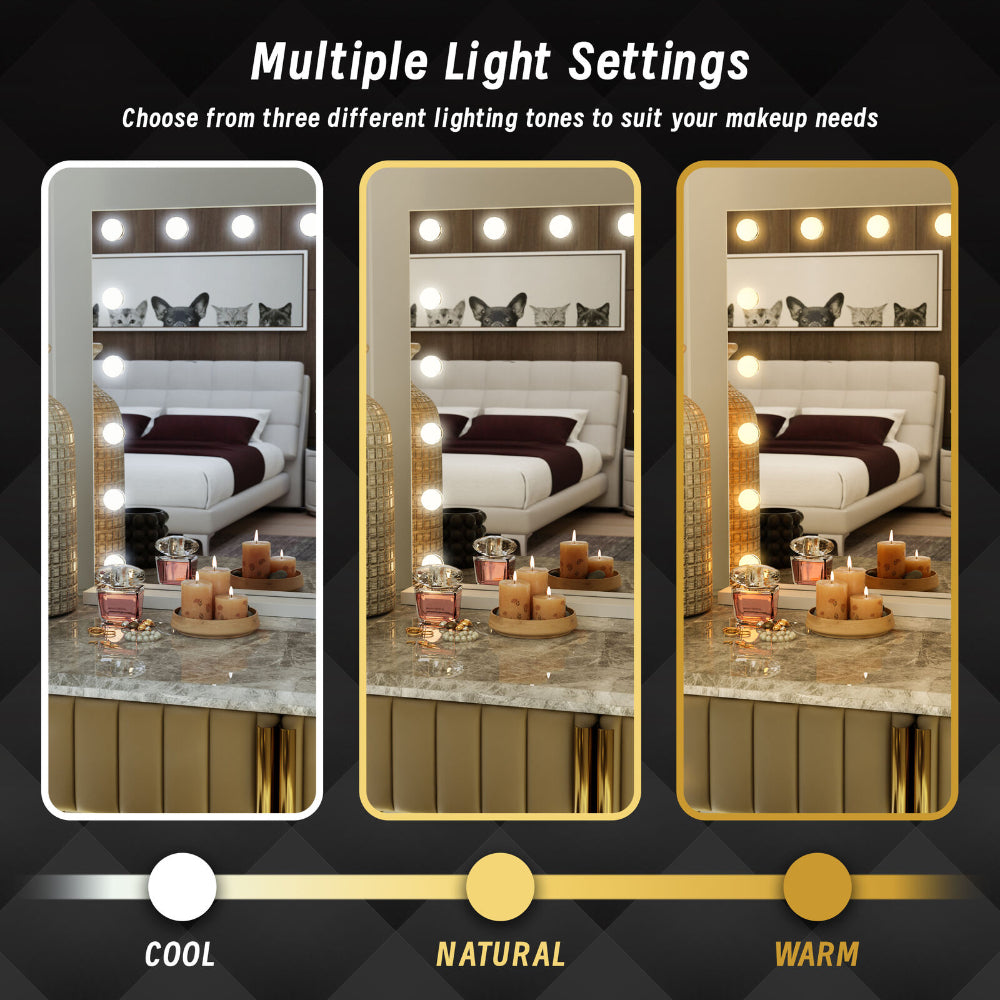 Lenoxx LED Beauty Mirror With 18 Bulbs White 80 x 62cm