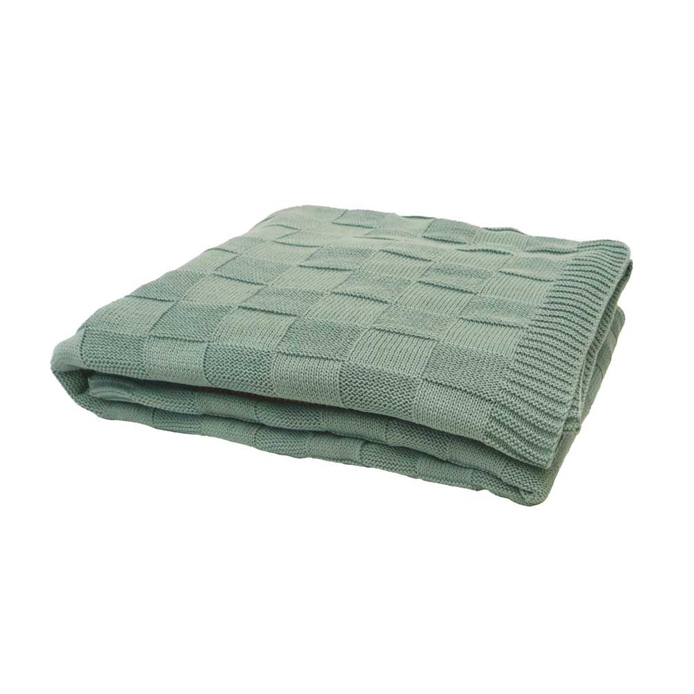 Bambury Solomon Knitted Throw green