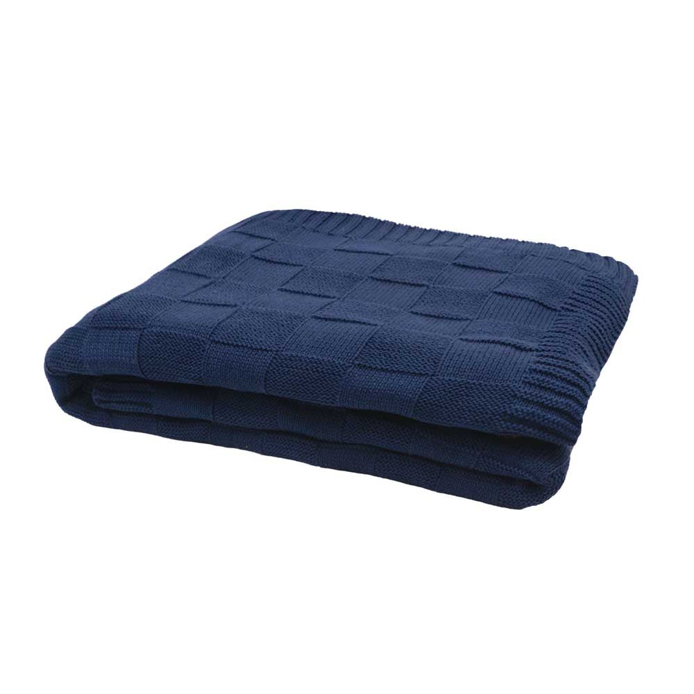 Bambury Solomon Knitted Throw navy blue