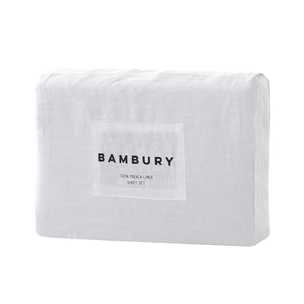 Bambury French Flax Linen Sheet Set White - House