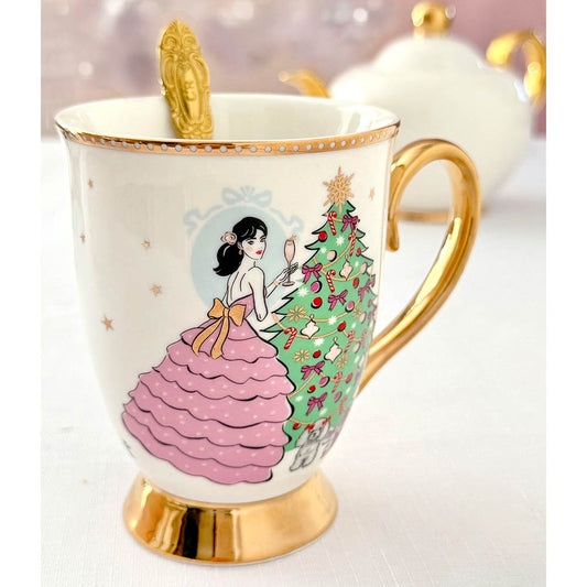 Cristina Re A Sparkling Christmas Mug Ivory 24K Gold