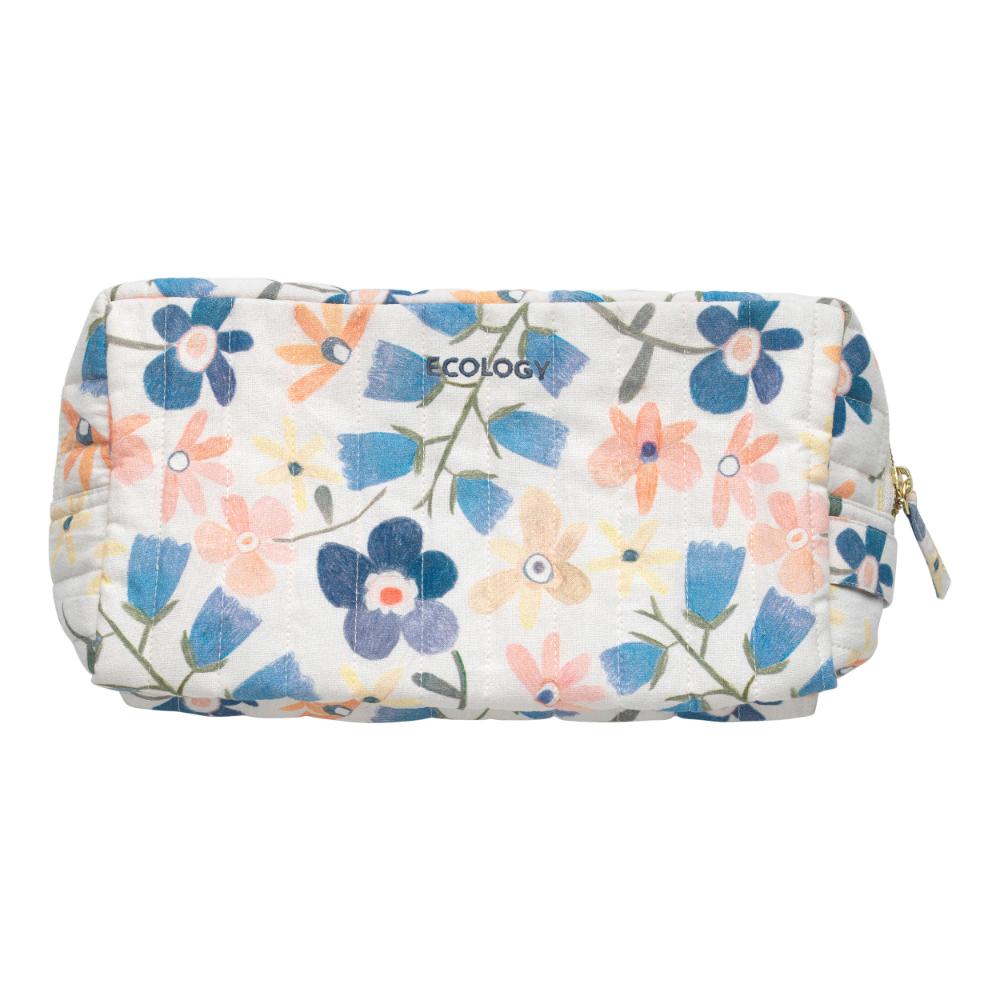 Flower zip pouch with side strap - Ecology Agnes Pouch Large - House
