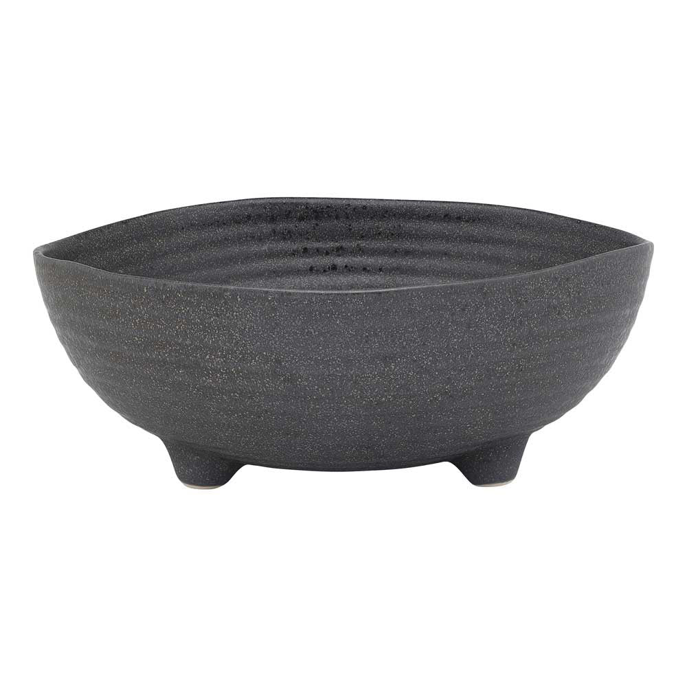 Ecology Ottawa Stoneware Chunky Leg Bowl 25cm in Stone grey at House