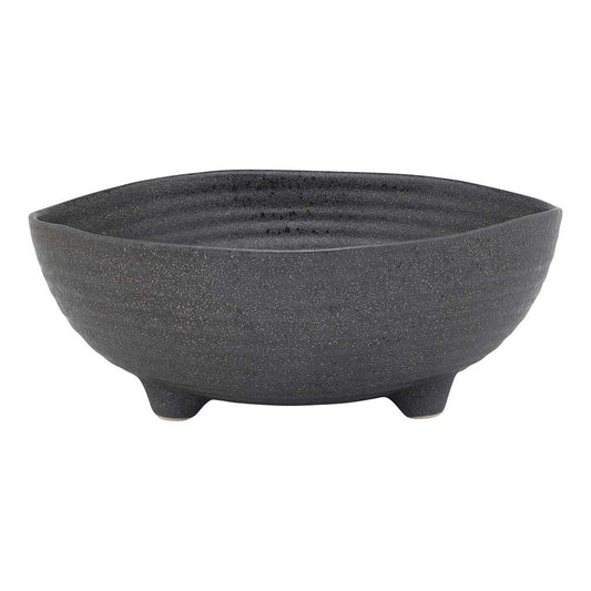 Ecology Ottawa Stoneware Chunky Leg Bowl 25cm in Stone grey at House