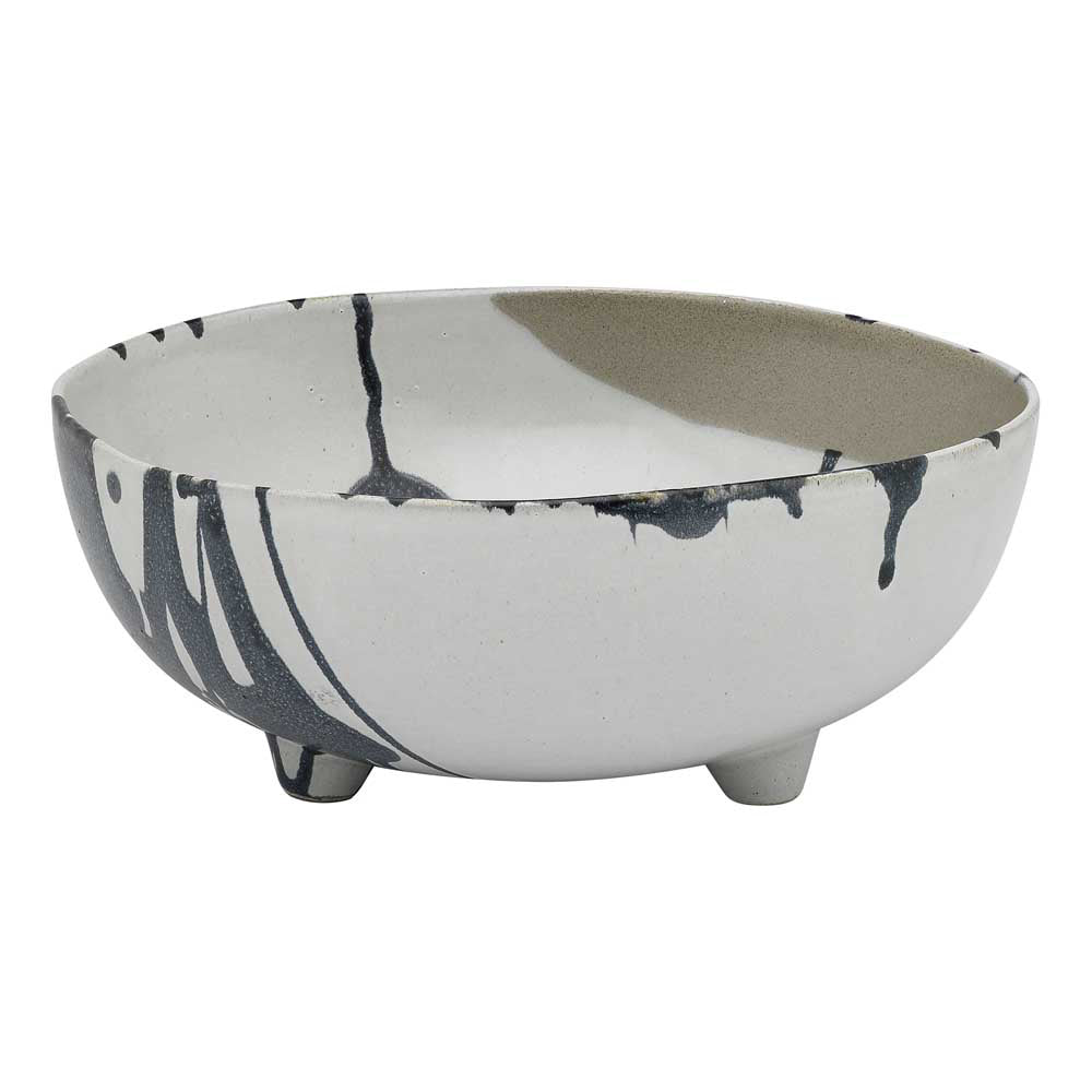 Ecology Nest Footed Bowl 25cm White and Grey at House