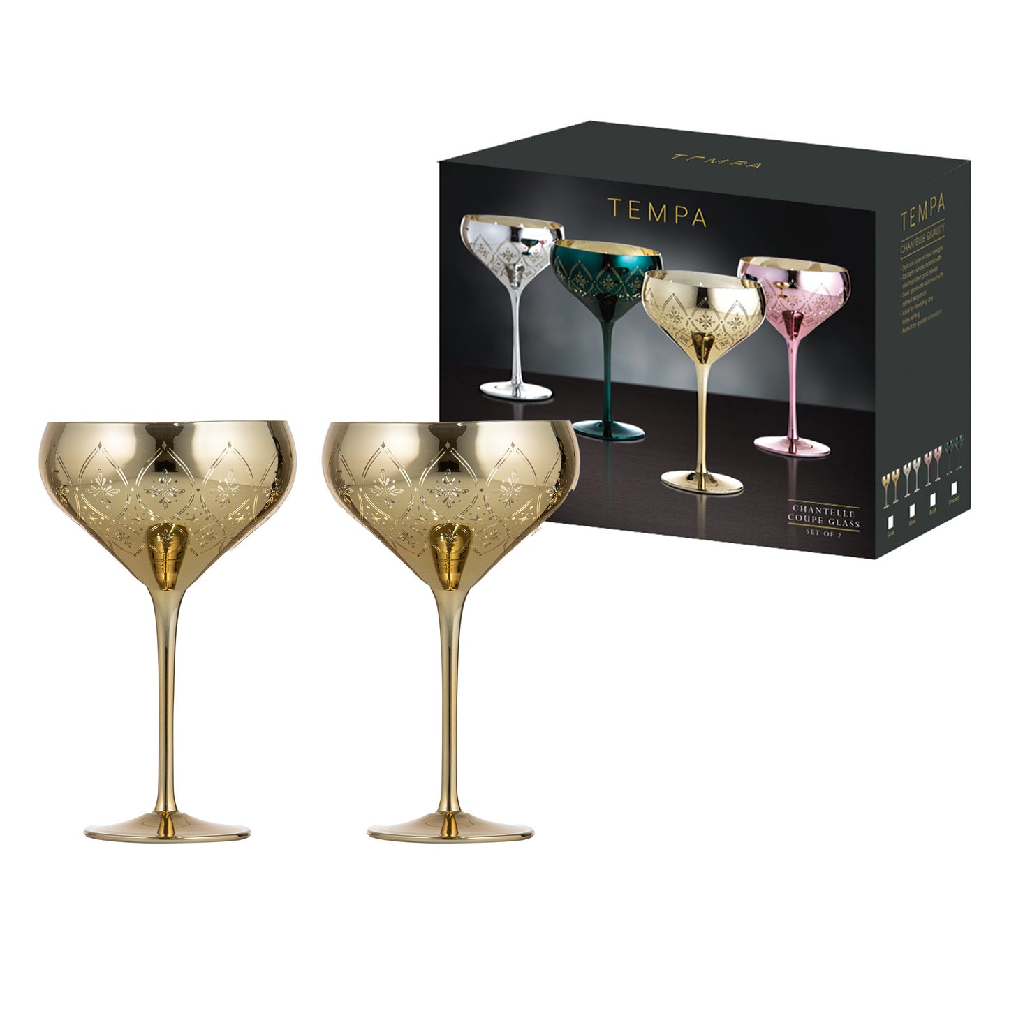Tempa Chantelle 2 Piece Cocktail Glass Set